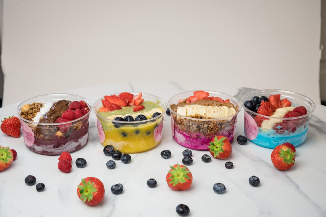 Range of açaí and smoothie bowls at The Rós Café, Co. Clare
