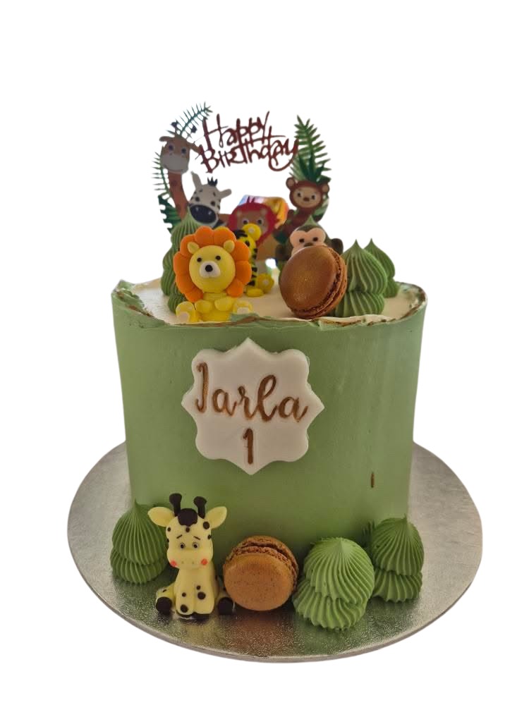 Safari animal first birthday cake by The Rós Café, Co. Clare