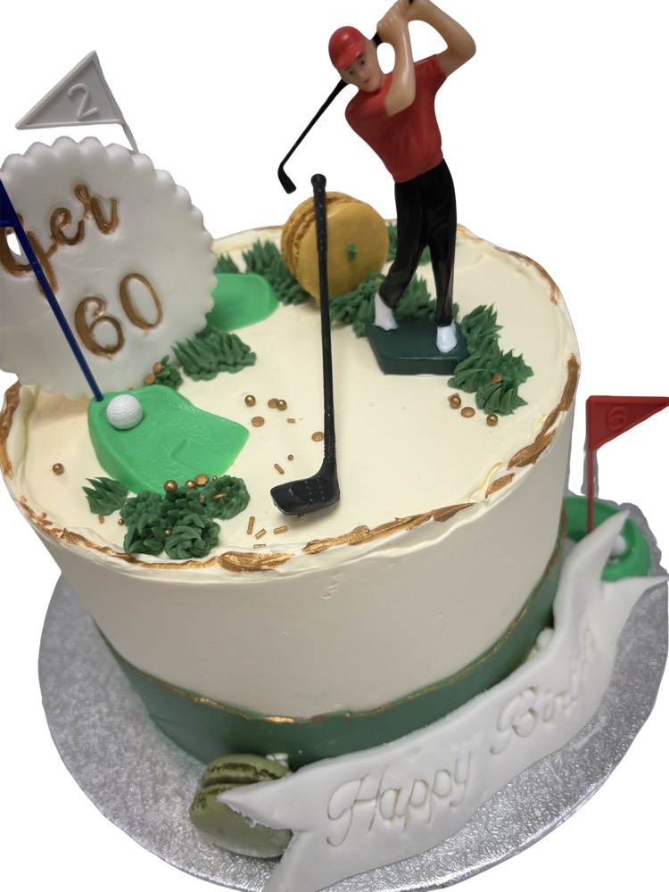 60th birthday golf-themed cake by The Rós Café, Newmarket on Fergus