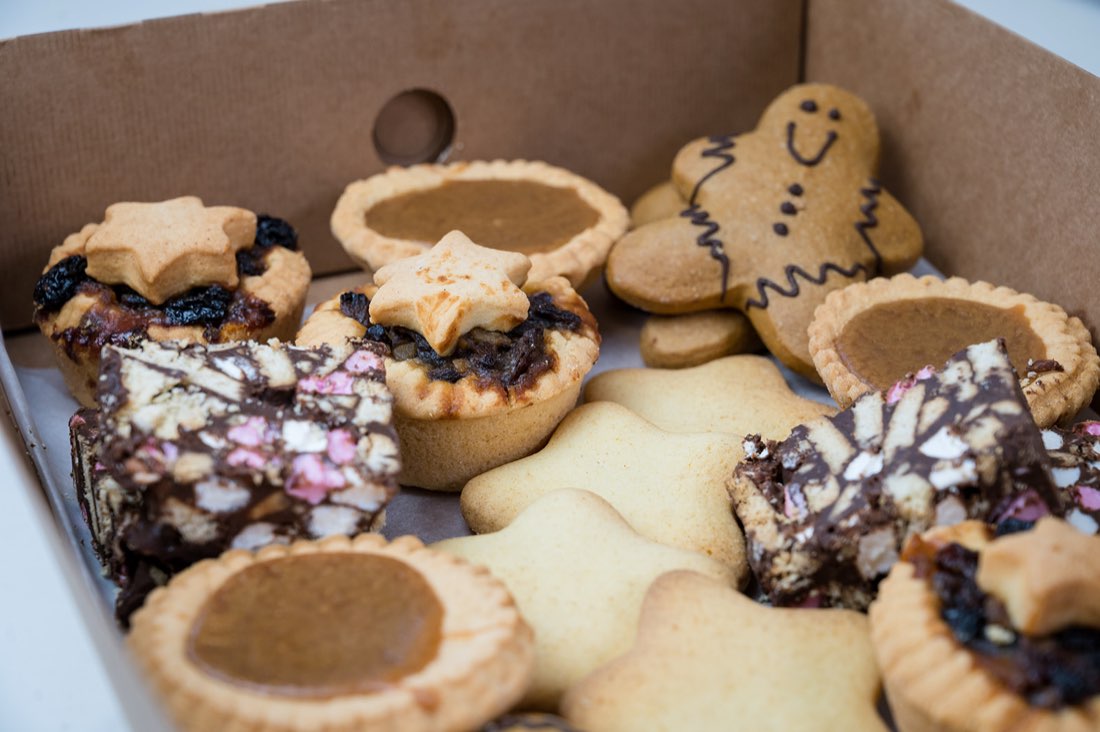 Catering treat box of mince pies, gingerbread and shortbread by The Rós Café, Newmarket on Fergus
