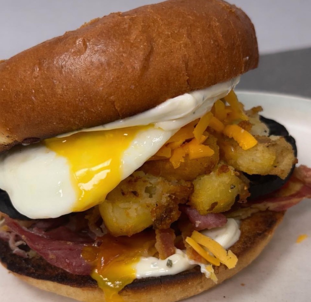 Loaded breakfast bagel at The Rós Café, Newmarket on Fergus