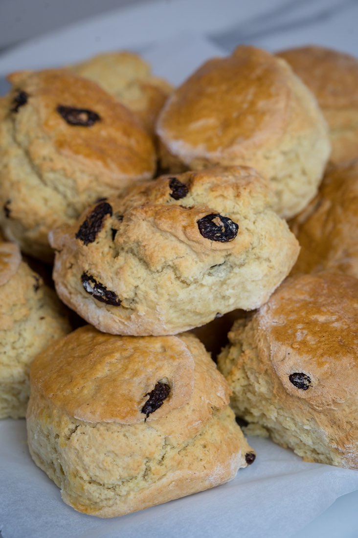 Freshly baked fruit scones at The Rós Café, Newmarket on Fergus