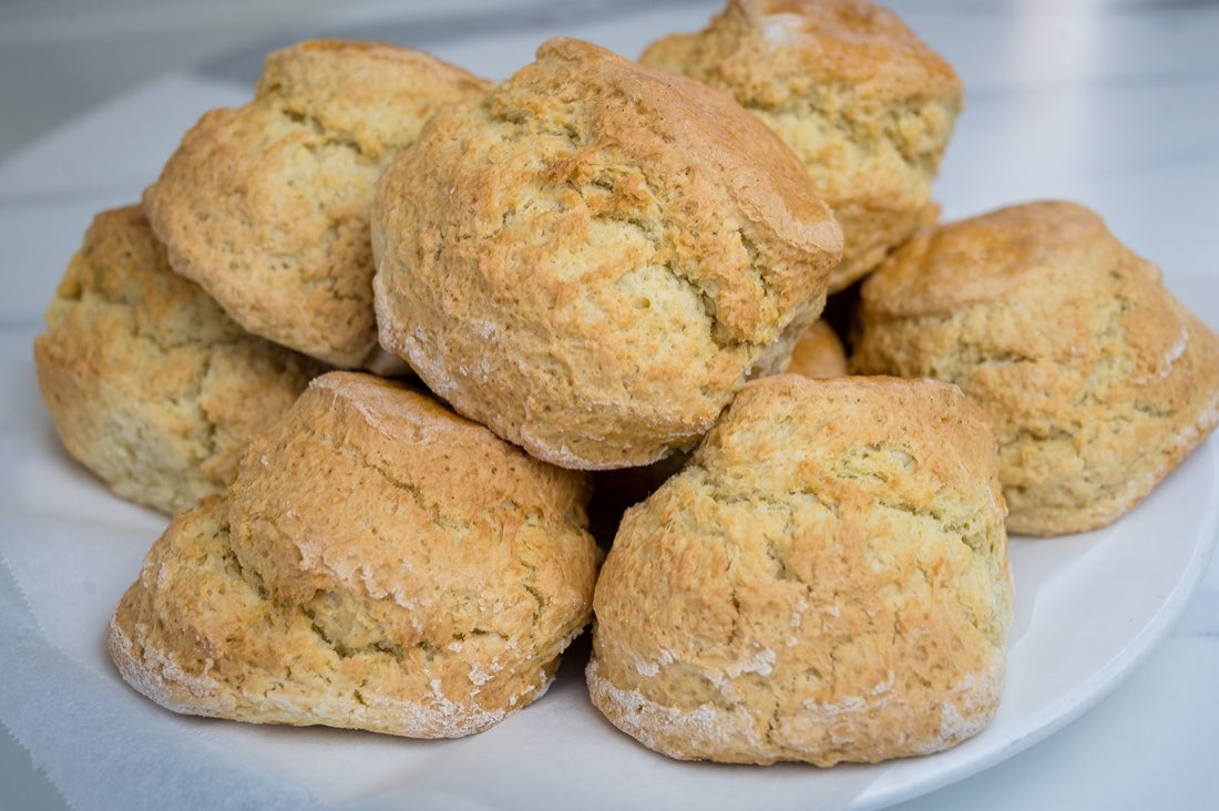 Freshly baked plain scones at The Rós Café, Co. Clare